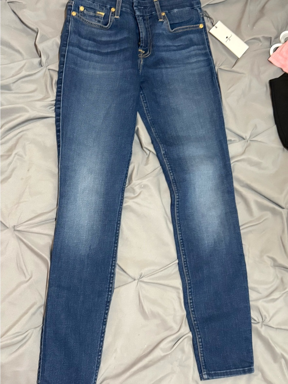 Seven7 Medium Dark Blue Skinny Jeans